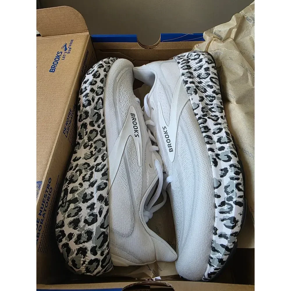 Limited Brooks Revel 9 Running Shoes White Leopard Print Women's 9.5 Or 10 NIB - Picture 7 of 15